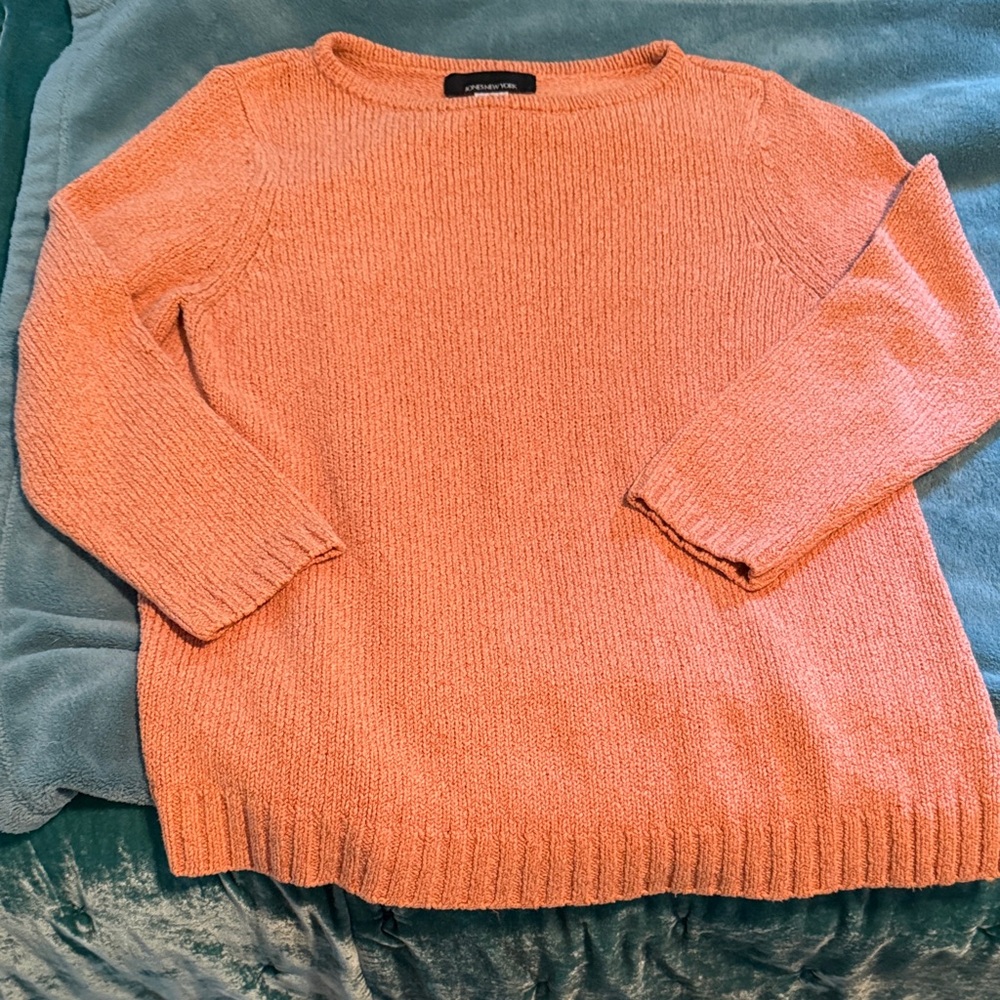 Jones New York Coral Crew Neck Sweater